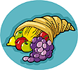 cornucopia with fruit